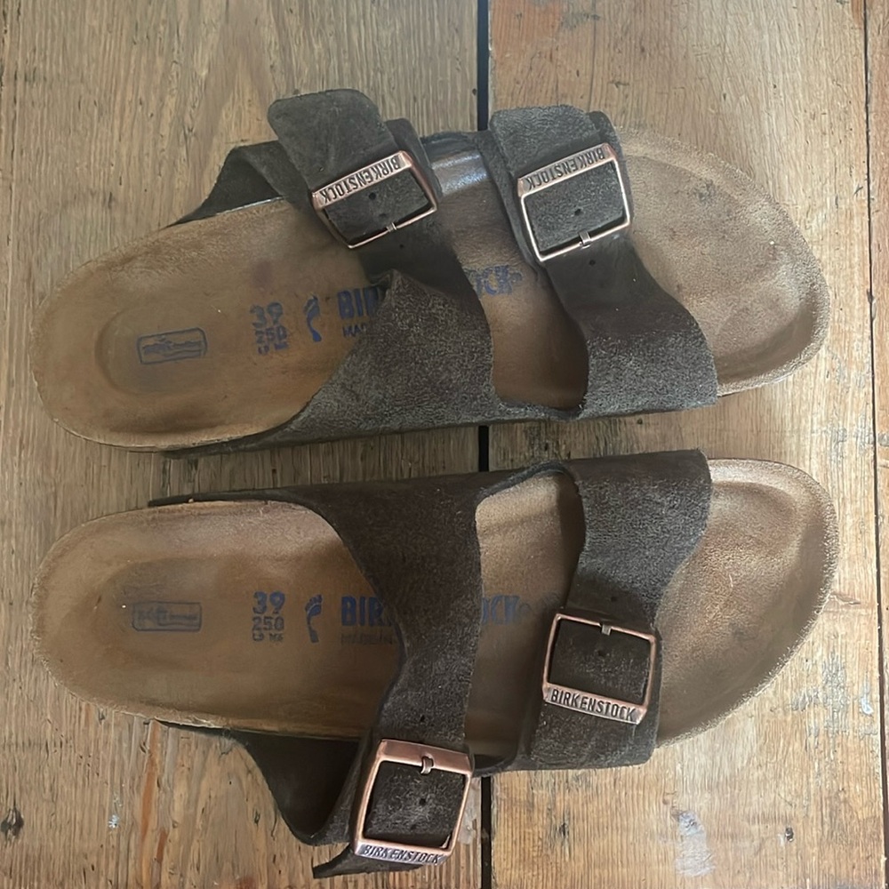 Chocolate Brown Suede Leather Birkenstock Sandals W’s 39